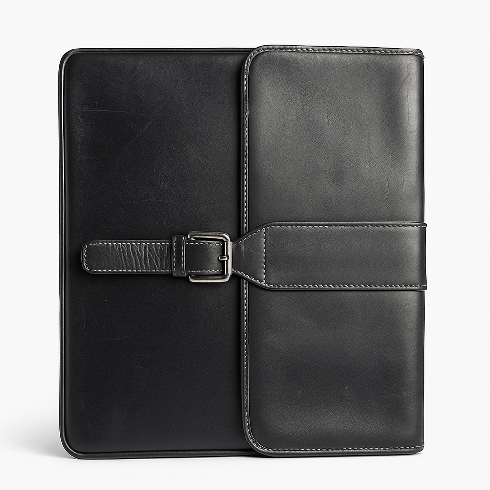 Kenneth Cole Reaction Black Leather Messenger